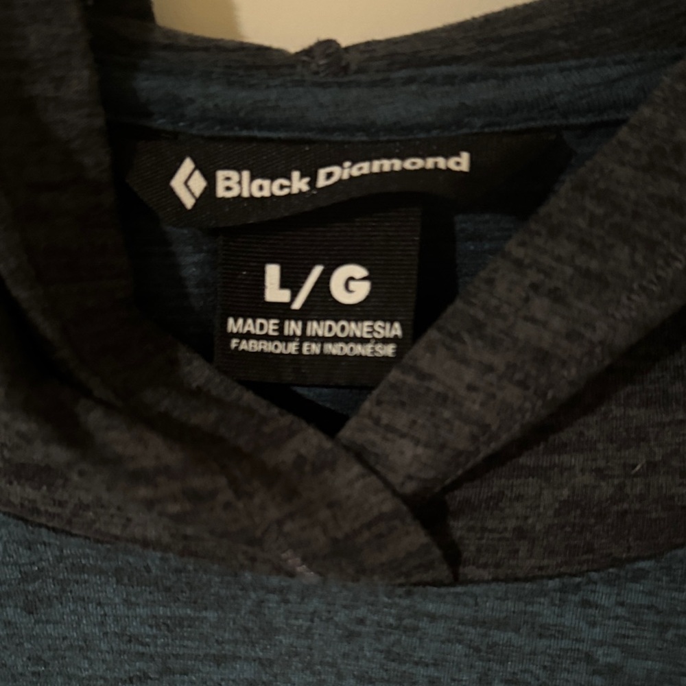 Black Diamond Men's Teal and Charcoal Hoodie - Picture 2 of 5